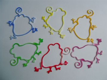 Rainbow Silicone Rubber Bands, Silly Bracelets Monkey Pattern For Children OEM